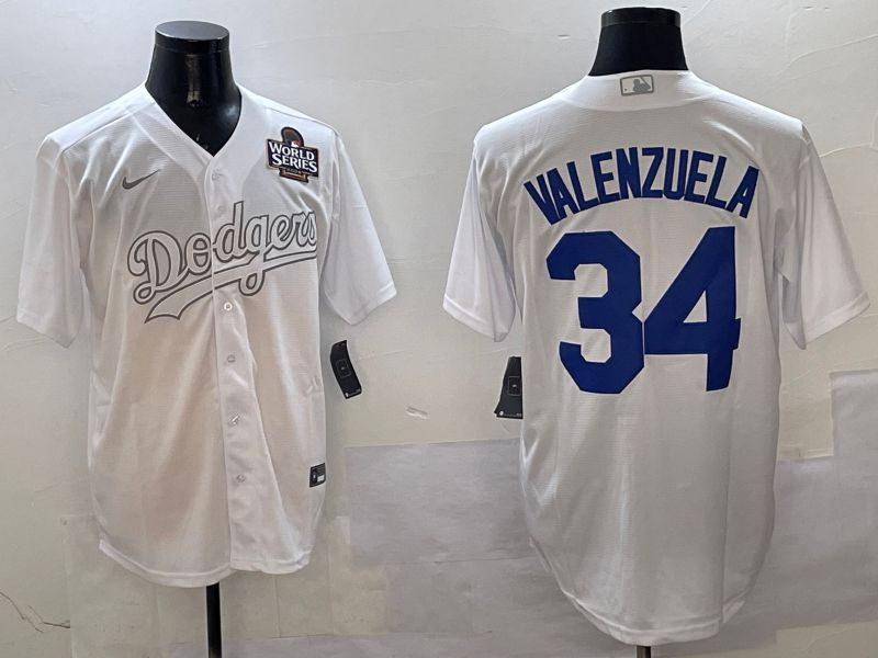 Men Los Angeles Dodgers 34 Valenzuela White Fashion Edition Game 2025 Nike MLB Jersey style 10